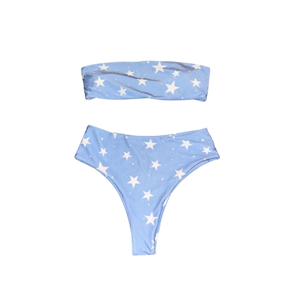 Blue Star Print Swim Set